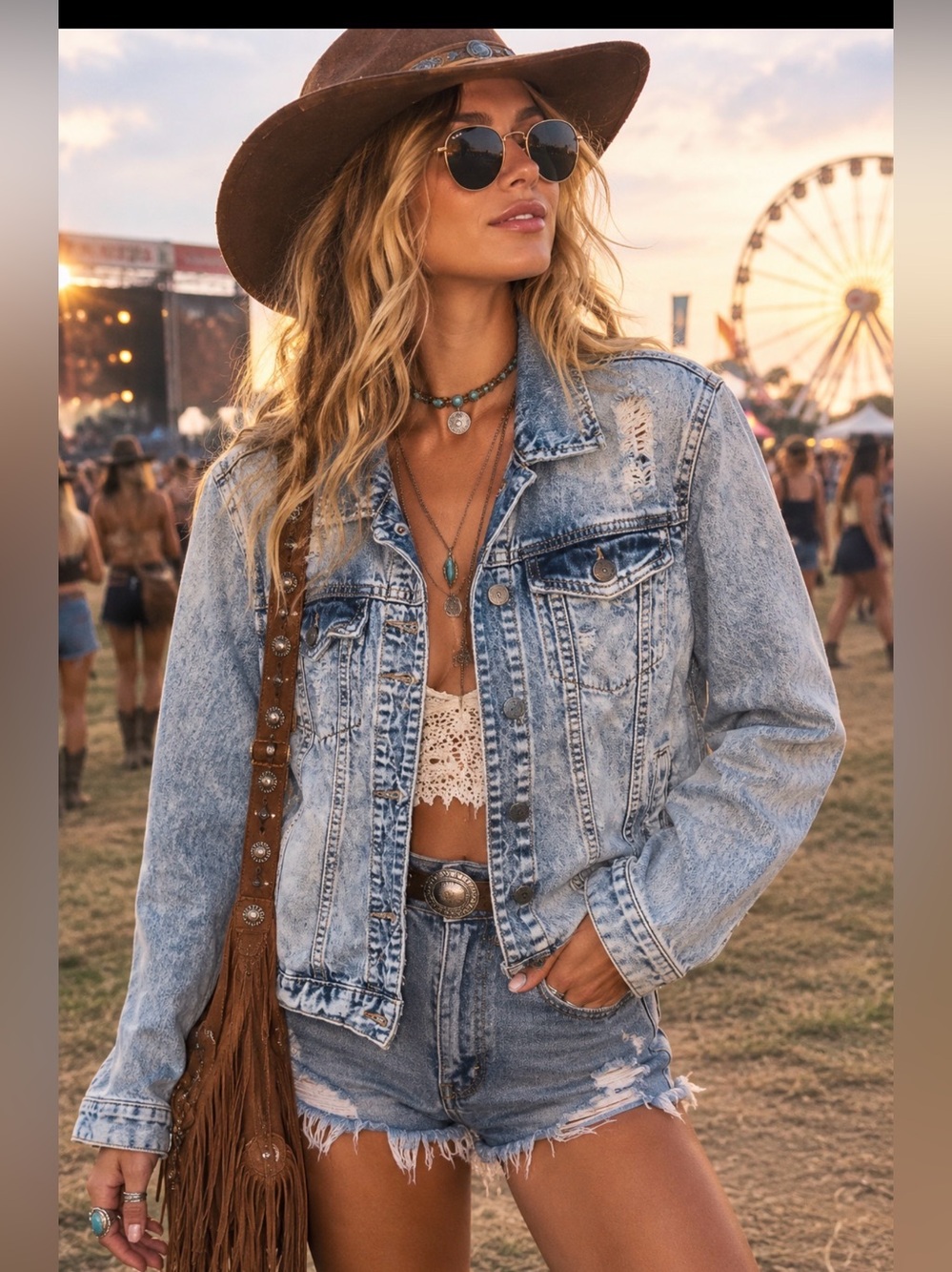 Mudd Vintage Women's Acid Wash Denim Jacket